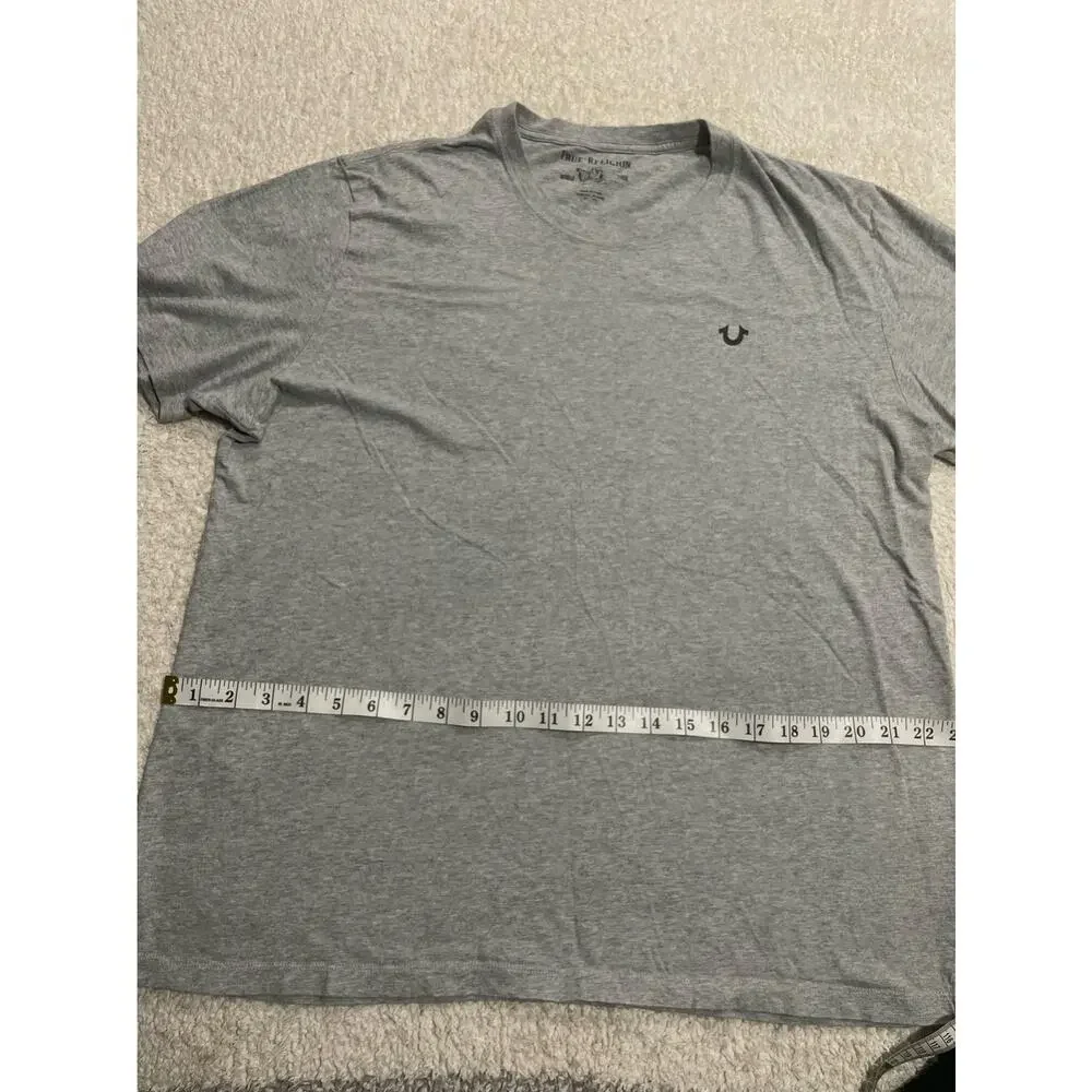 True Religion Men's Size XXL Logo TR Tee T-Shirt Heather Gray